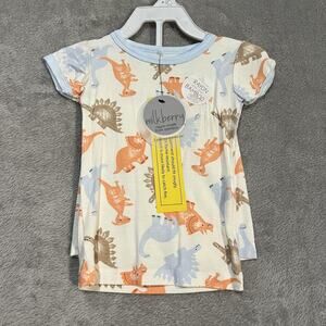 Milkberry Bamboo Pajamas 2 Piece Set 12M Dino Print Shirt Shorts Baby Toddler